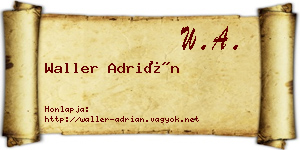 Waller Adrián névjegykártya