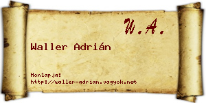 Waller Adrián névjegykártya